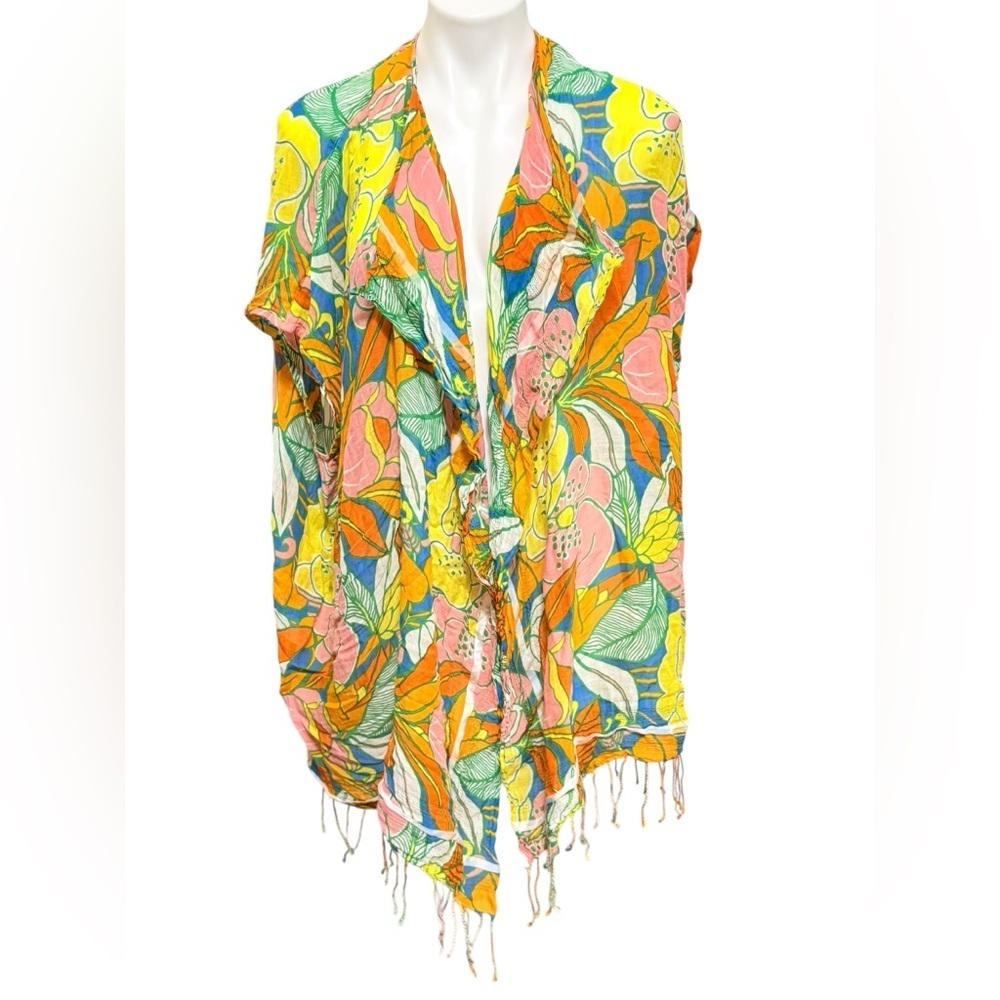 Jcrew swimsuit coverup kimono floral tropical beach pool size small/Medium
